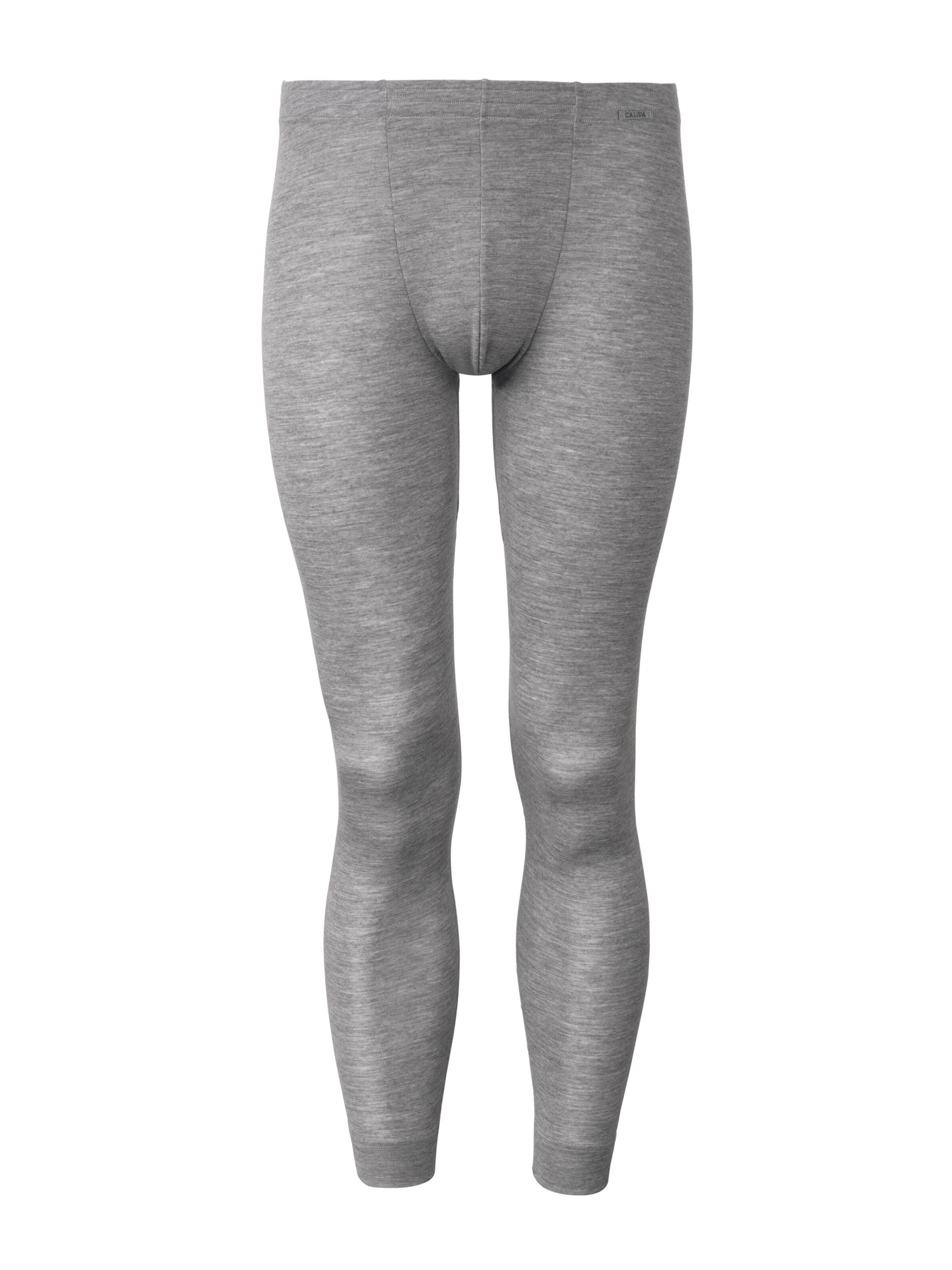 CALIDA Long Johns 'Wool & Silk' in Grey: front