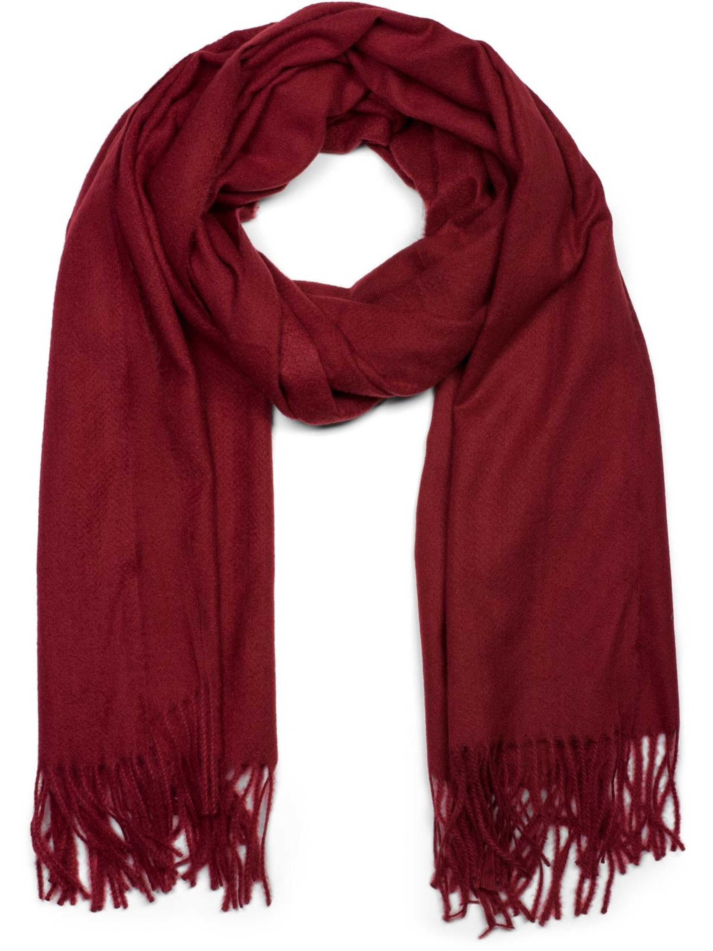 styleBREAKER Schal 'Weicher Schal Uni mit Fransen'‌‌‌‌‌‌‌‌‌ in Rot: Vorderseite