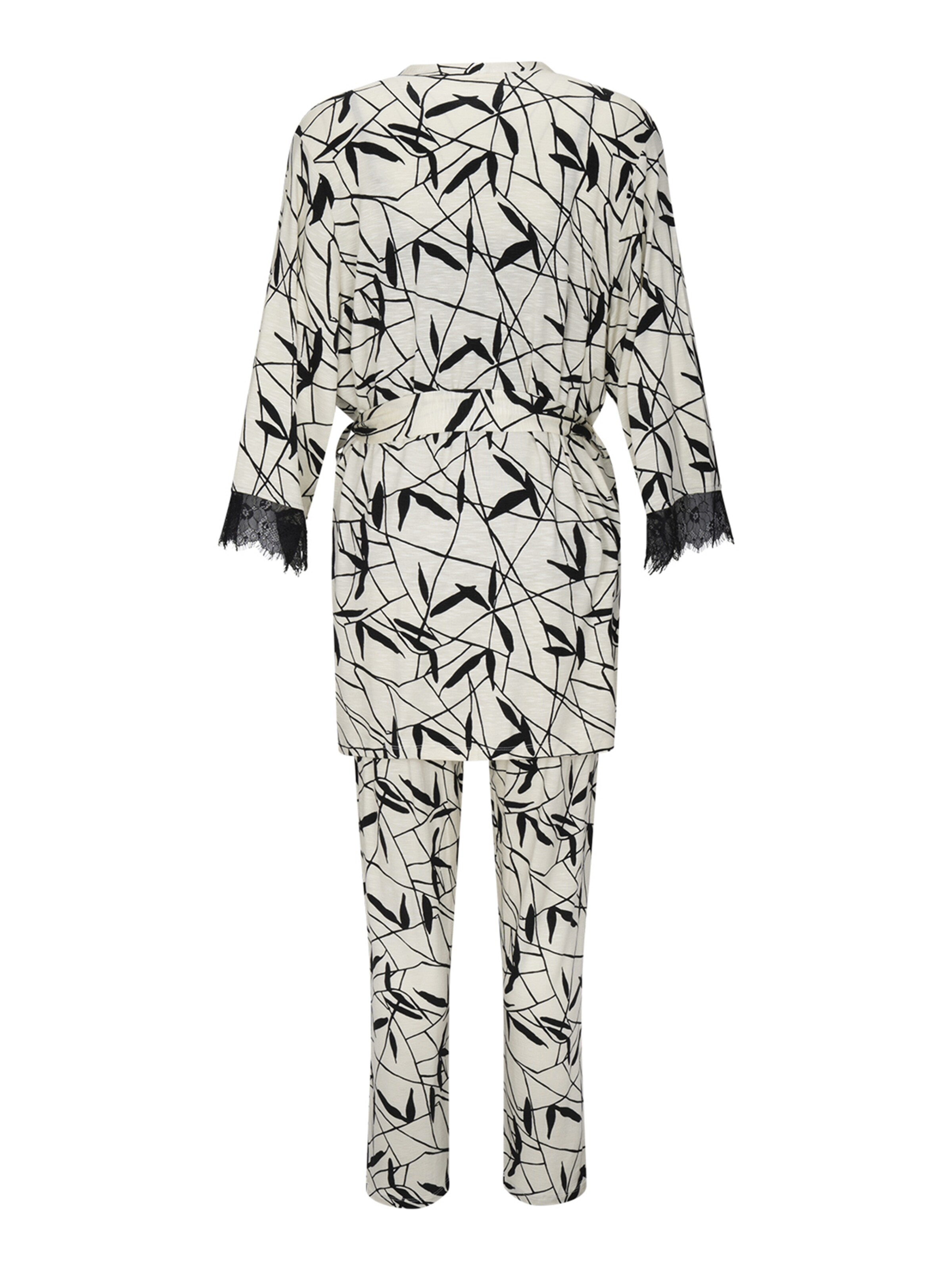 Goldenbay - Pijama ' Gown, Camisole & Pants Petunia ' en negro