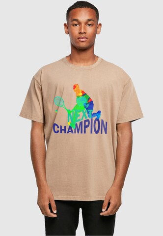 Merchcode T-Shirt 'Next Champion' in Beige: predná strana
