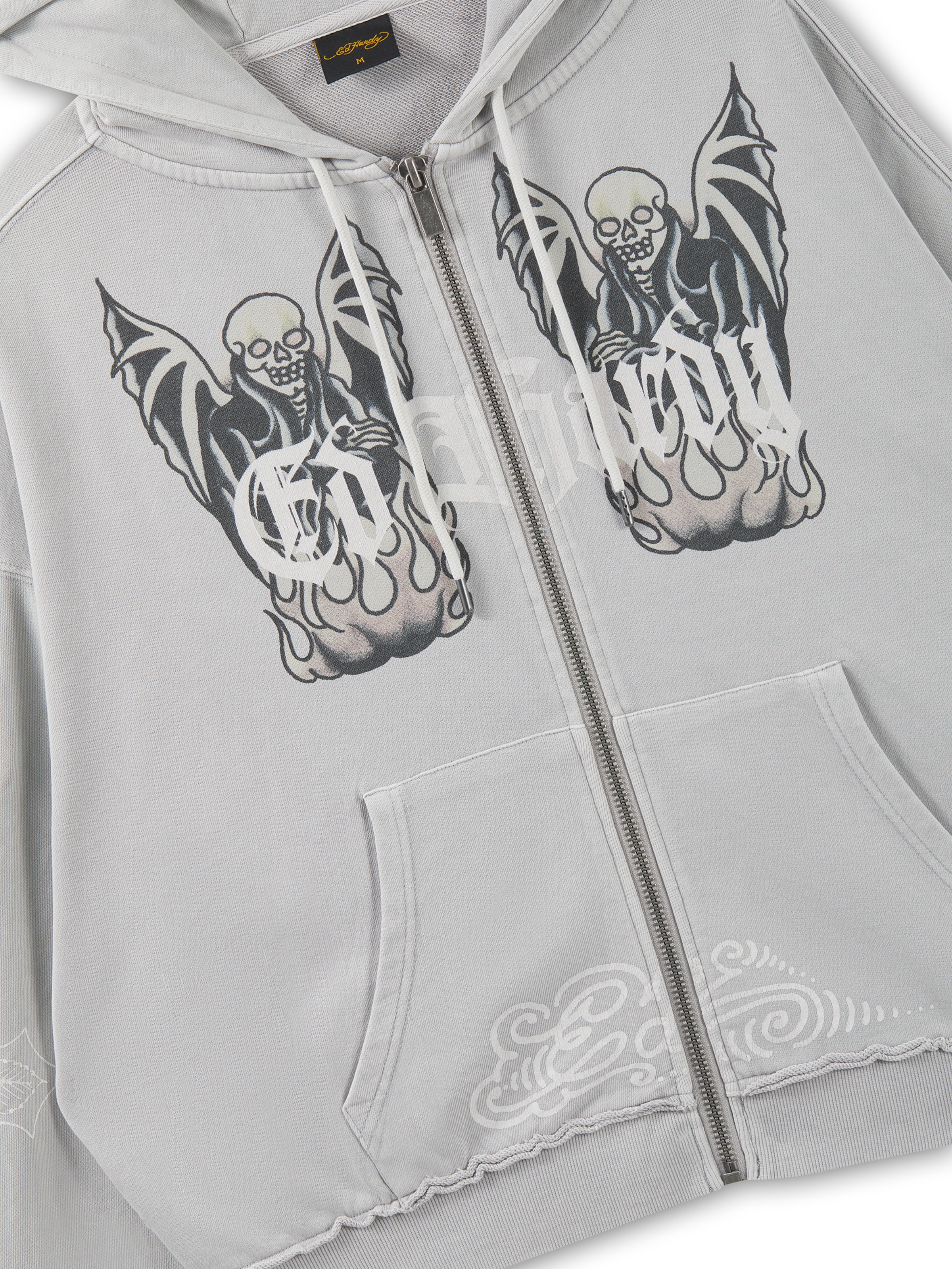 Veste de survêtement 'Gothic Stud' Ed Hardy en gris