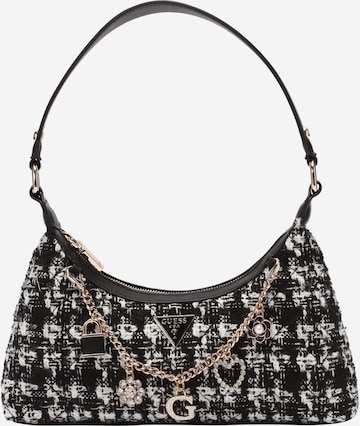 GUESS Olkalaukku 'EVERLEE TOP ZIP SHOULDER BAG' värissä musta: etupuoli