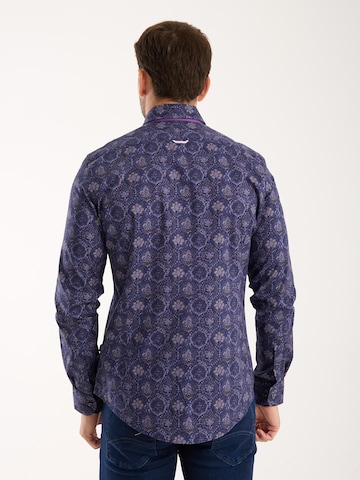 7Camicie - Ajuste estrecho Camisa de negocios 'Donatello Poplin' en azul