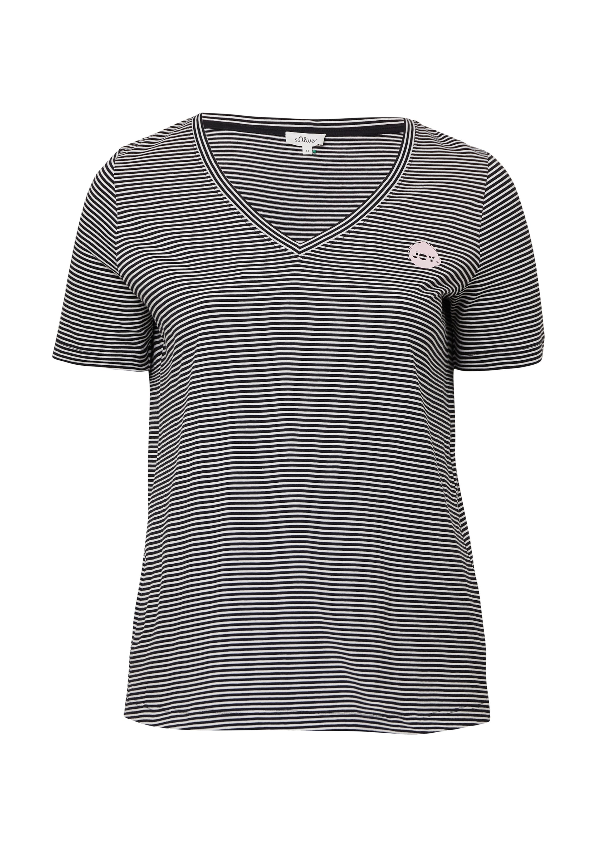 s.Oliver Red Label Plus Shirt in Zwart: voorkant