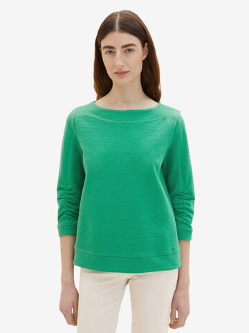 TOM TAILORSweater majica - zelena boja: prednji dio