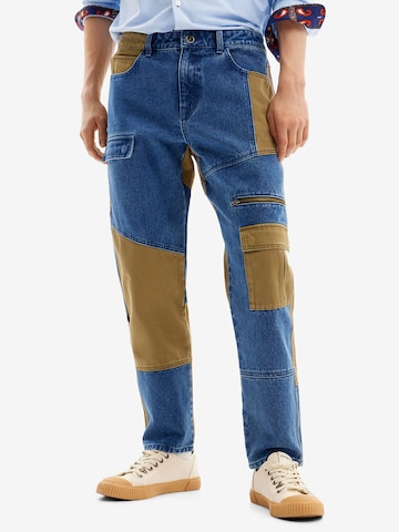 Tapered Pantaloni cu buzunare de la Desigual pe albastru: față