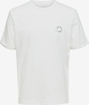 T-Shirt SELECTED HOMME en blanc : devant