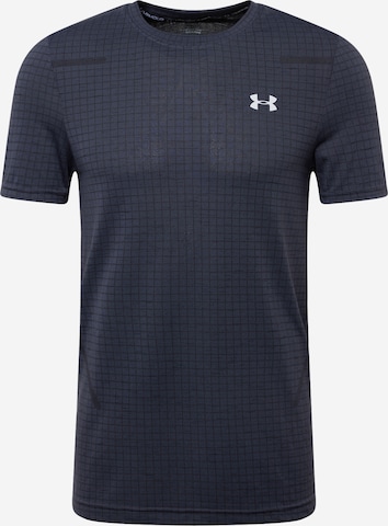 UNDER ARMOUR Performance Shirt 'Grid' in Black: front