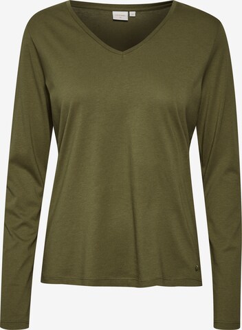 Cream Shirt 'Naia' in Green: front