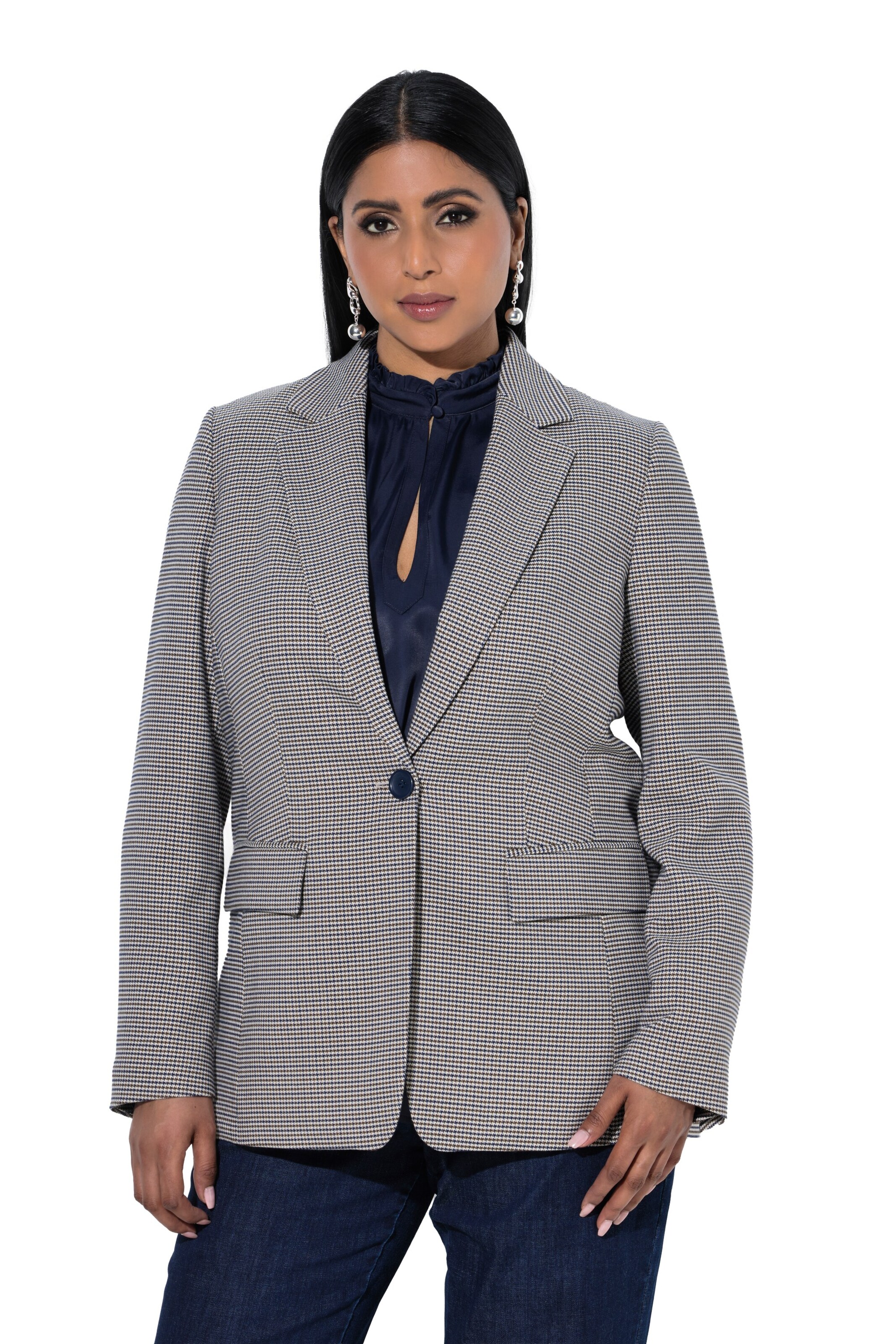 Ulla Popken Blazer in Blau: Vorderseite