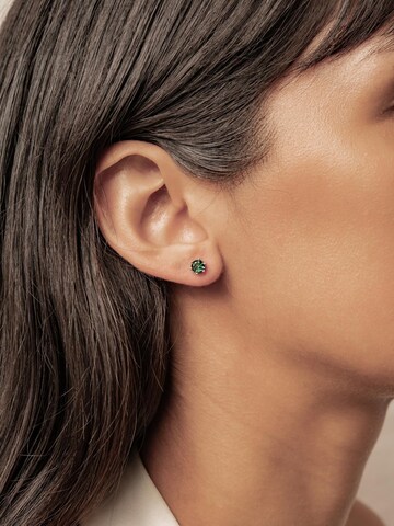 Hey Happiness Oorbellen 'Emerald Gemstone' in Goud