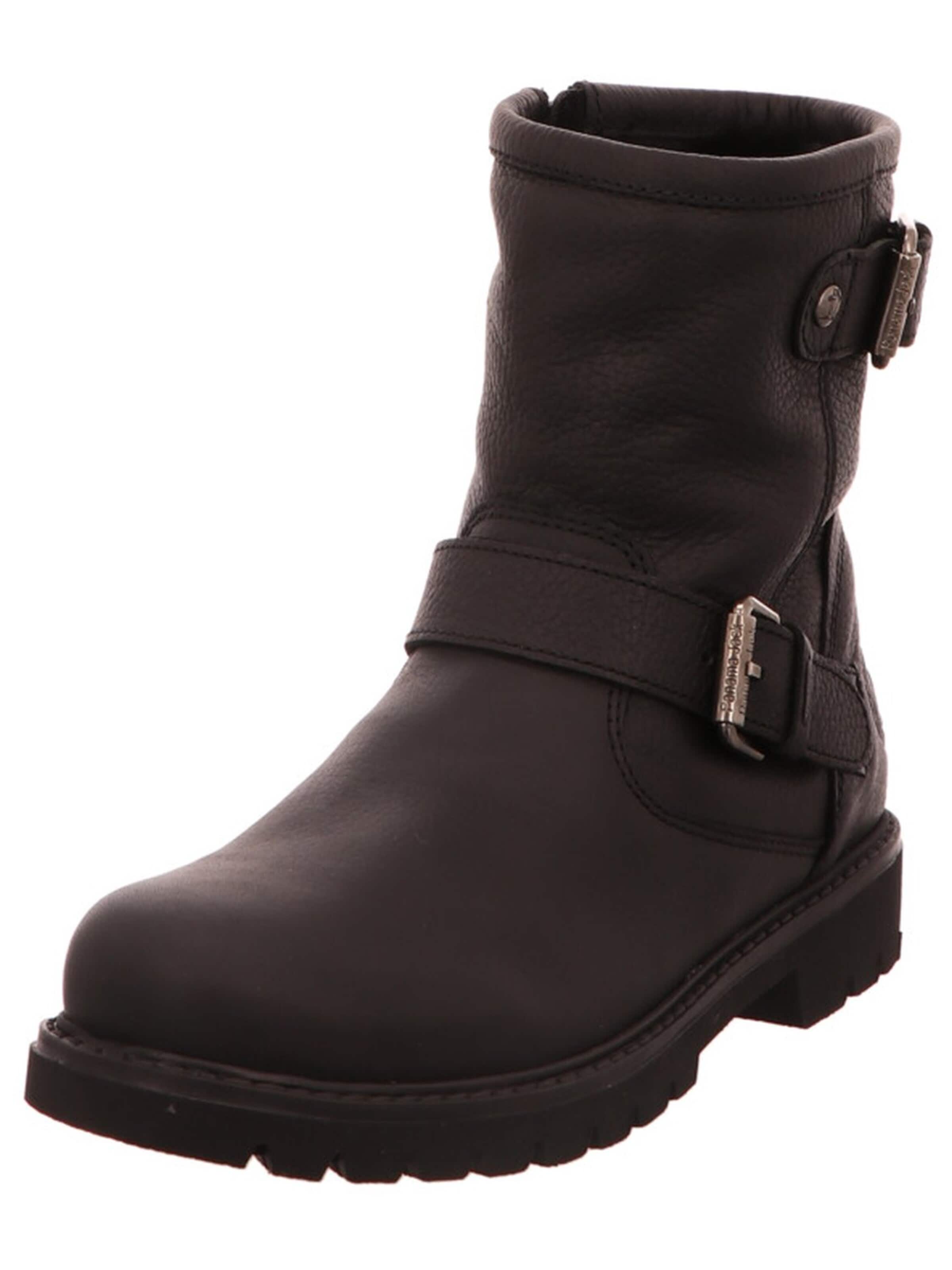 PANAMA JACK Boots 'Keilstiefelette Damen Felina Igloo B18 Napa Grass Ne Echtleder in schwarz'‌ in Schwarz: Vorderseite