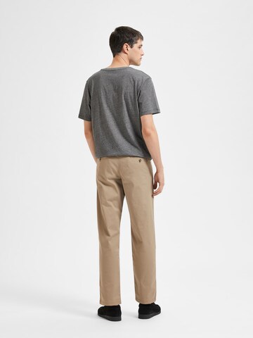 SELECTED HOMME - Regular Calças chino 'New Miles' em bege