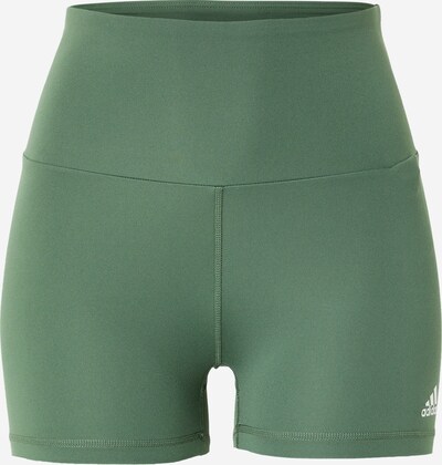 ADIDAS PERFORMANCE Workout Pants in Green / White, Item view