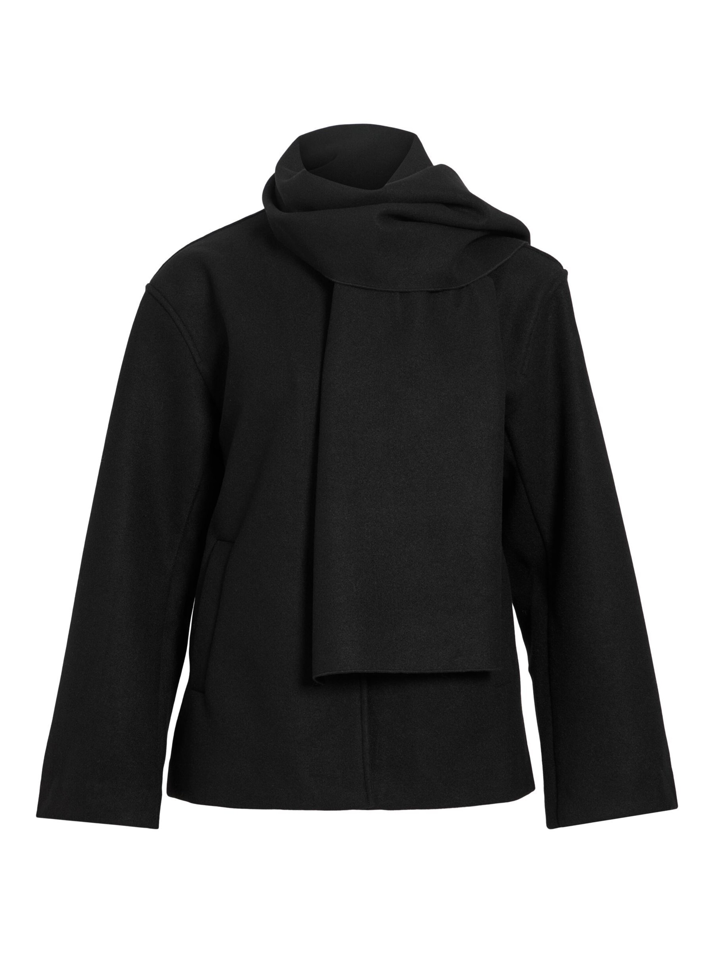 VILA Jacke mit Schal 'VILucia' in XS in schwarz, Produktansicht