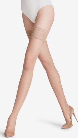 FALKE Fine Stockings 'Seidenglatt' in Brown: front