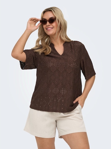 ONLY Carmakoma Blouse 'CARHELLEN' in Brown: front