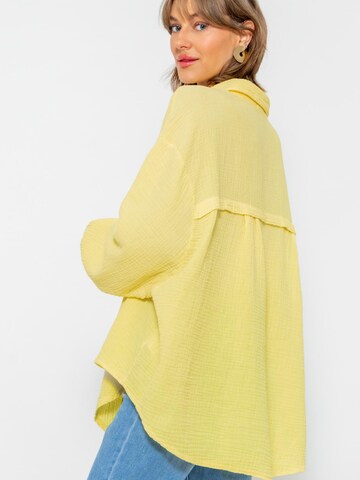 SASSYCLASSY Bluse 'kürzere Variante' in Gelb