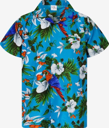 King Kameha T-shirt 'Cherryparrot' i blå: framsida