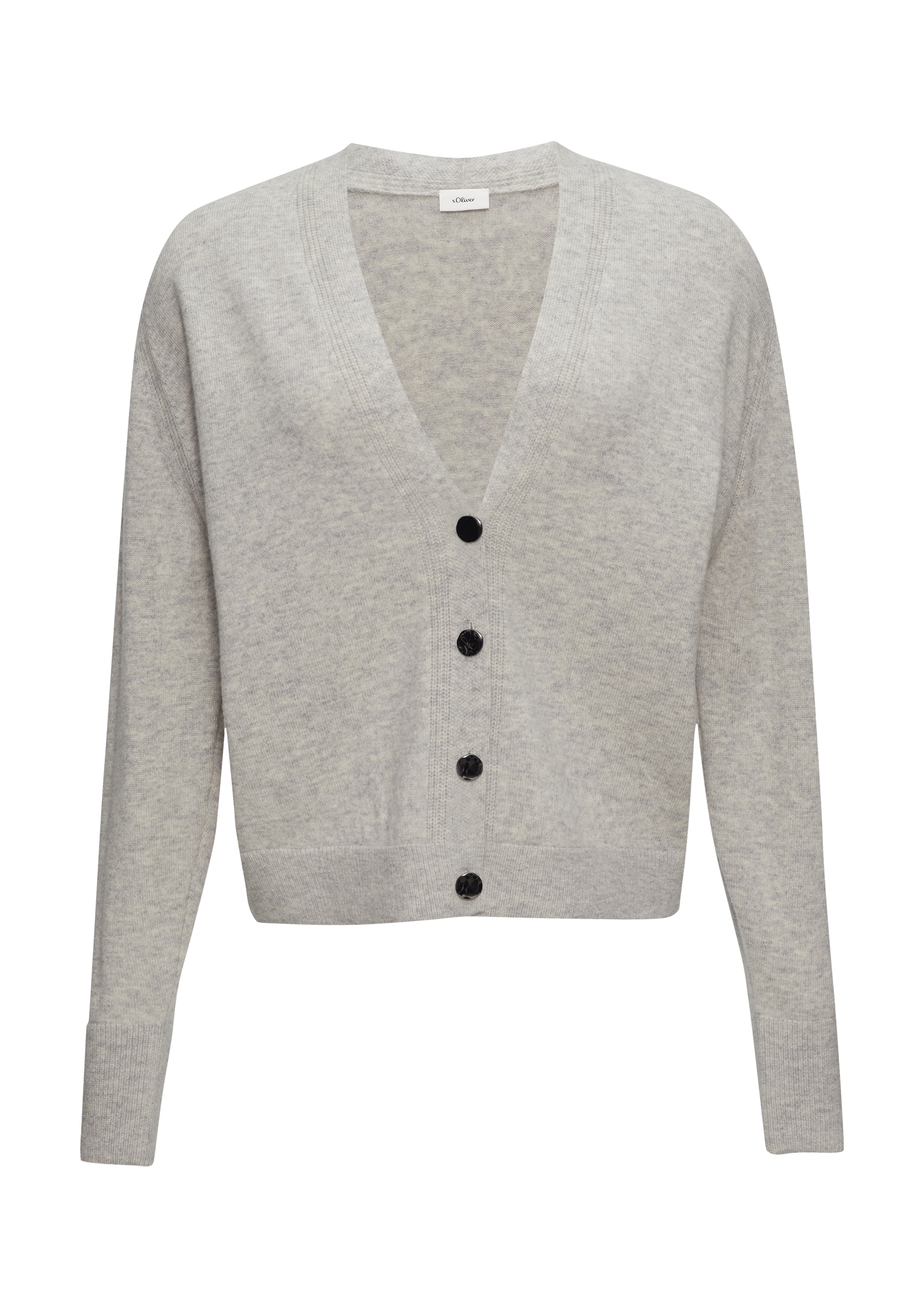 s.Oliver BLACK LABEL Gebreid vest in Grijs: voorkant