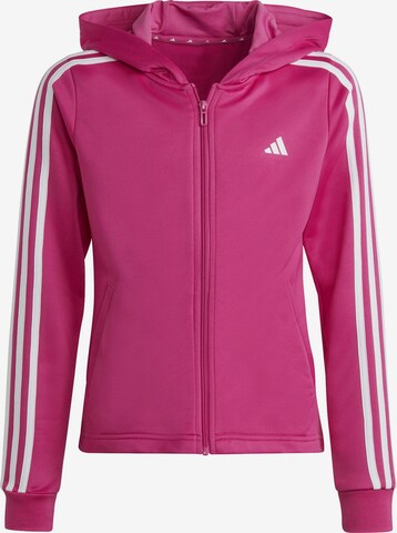 ADIDAS SPORTSWEAR Športová mikina so zipsom 'Train Essentials Aeroready -Fit 3-Stripes ' - ružová: predná strana