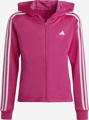 ADIDAS SPORTSWEAR Sportsweatjacke 'Train Essentials Aeroready -Fit 3-Stripes ' in Pink: predná strana