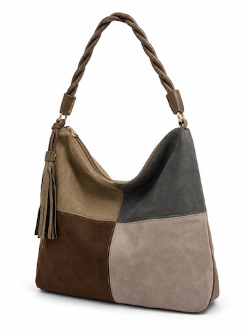 COLLEZIONE ALESSANDRO Shoulder Bag 'Patchwork' in Grey: front
