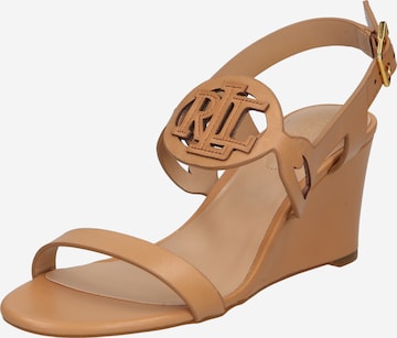 Sandalo con cinturino 'AMILEA' di Lauren Ralph Lauren in marrone: frontale