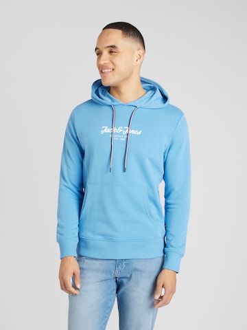 JACK & JONES كنزة رياضية 'Henry' بلون أزرق: الأمام