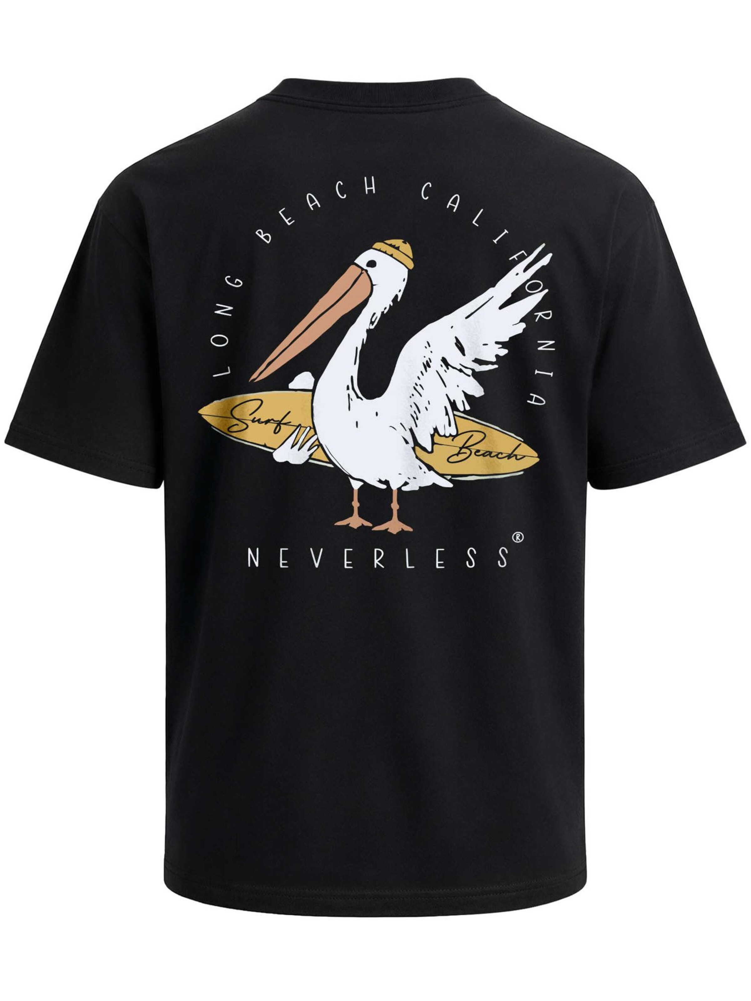 Neverless Shirt 'Pelikan' in Black: front