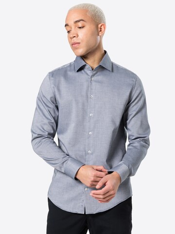 Coupe slim Chemise business SEIDENSTICKER en gris : devant