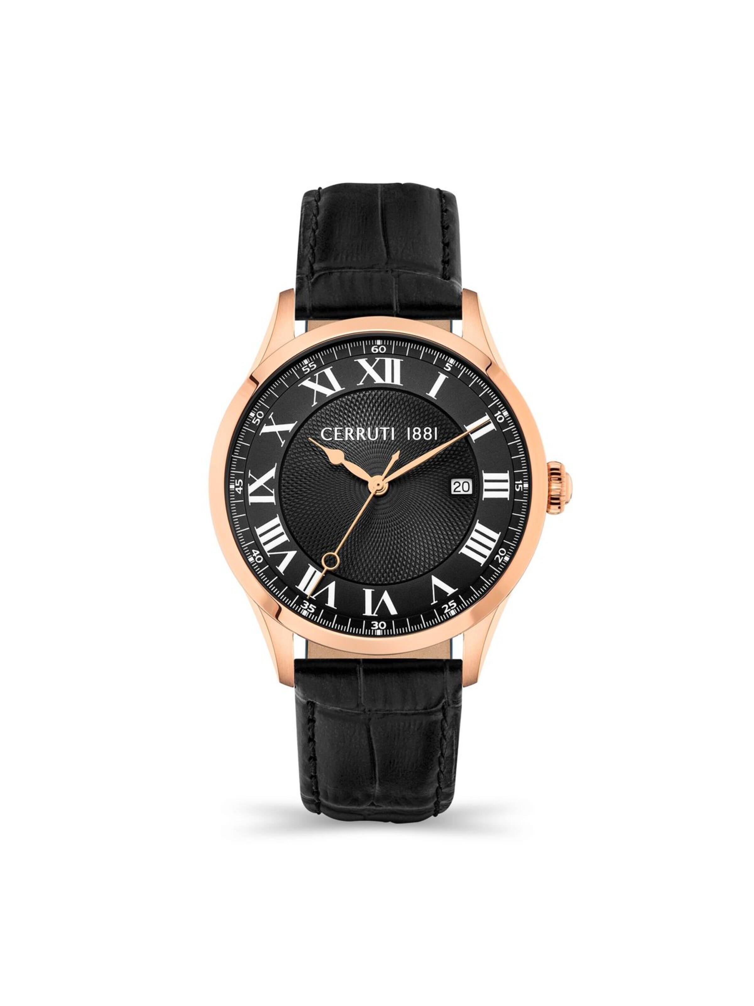 Montre à affichage analogique CERRUTI 1881 en noir : devant