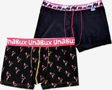 UNABUX Boxer shorts ' CAMEL CARAVANE Mix ' in Black: front