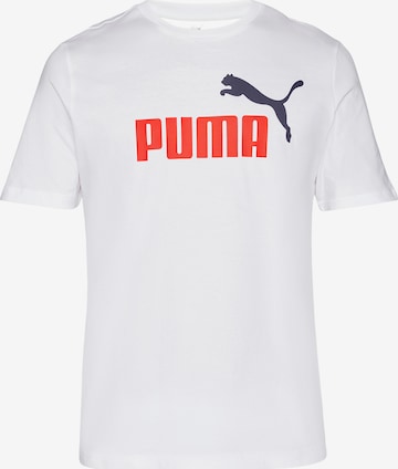 PUMA Majica 'Ess No.1' | bela barva: sprednja stran
