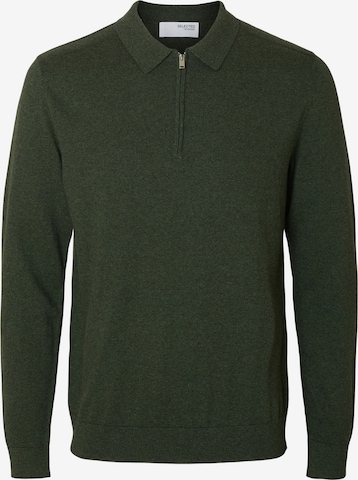 Pull-over 'SLHBERG' SELECTED en vert : devant