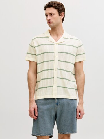 Vestes en maille 'JREBSTANCE' JJ Rebel en blanc : devant