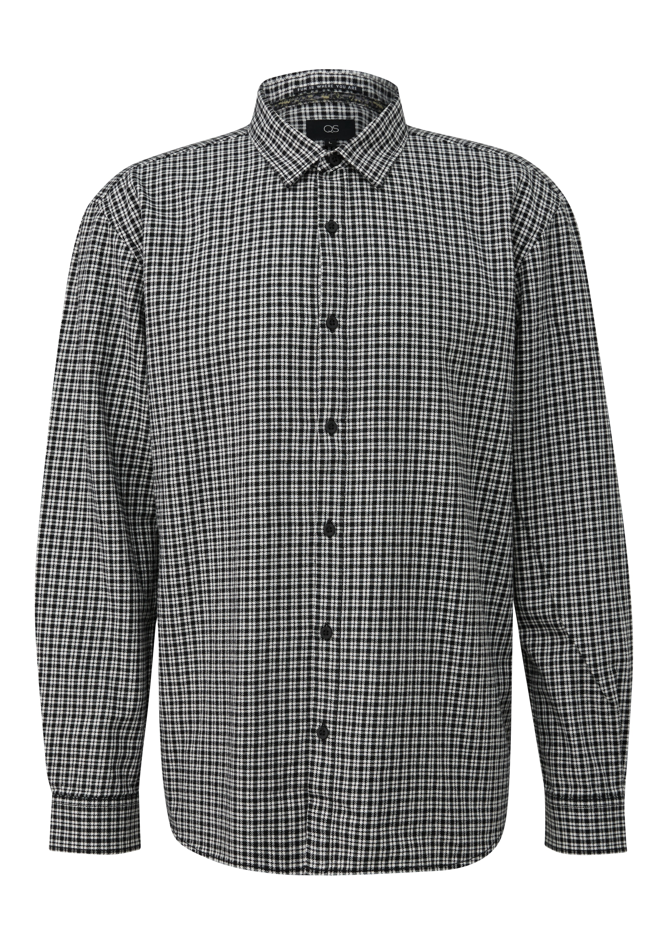 QS Regular Fit Hemd in Schwarz: Vorderseite