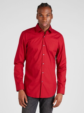 Coupe slim Chemise 'Jenno' HUGO en rouge : devant