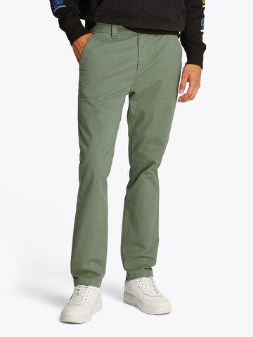 Tommy Jeansregular Chino hlače 'AUSTIN' - zelena boja: prednji dio