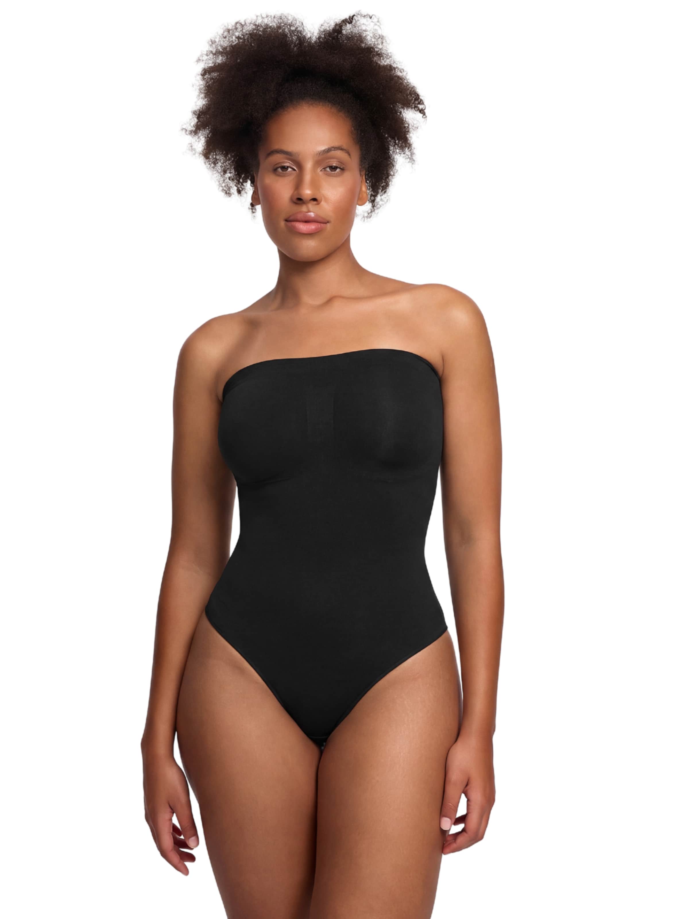 Body modelant 'Trägerloser Bodysuit Sculpting Shapewear mit String' cfab (formerly creamy fabrics) en noir : devant