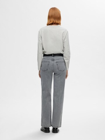 SELECTED FEMME Wide leg Jeans 'SLFALice' in Grey