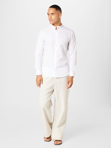 JACK & JONES Slim fit Button Up Shirt 'JOE' in White