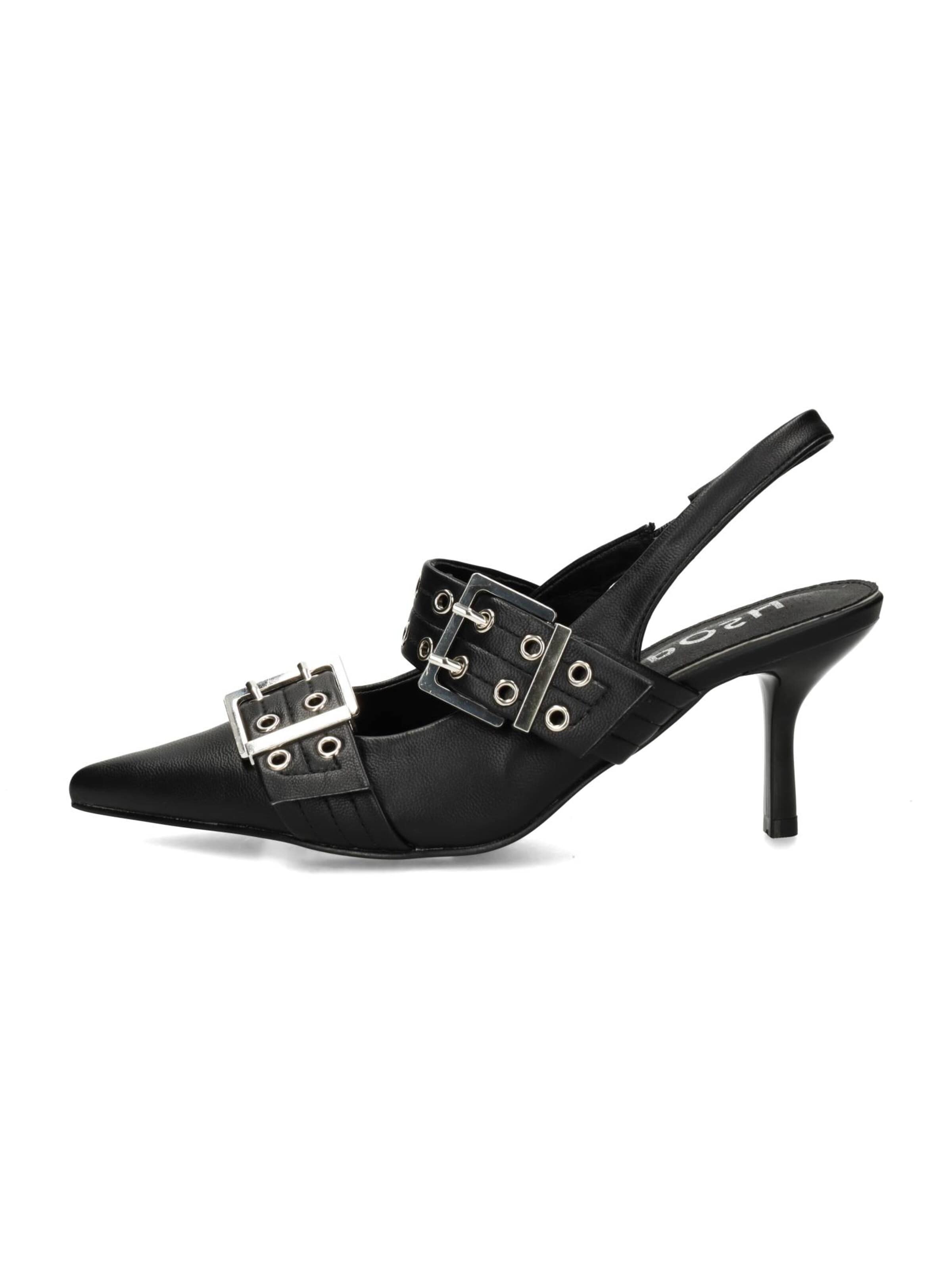 Escarpins à bride arrière 'Eve' POSH by Poelman en noir : devant