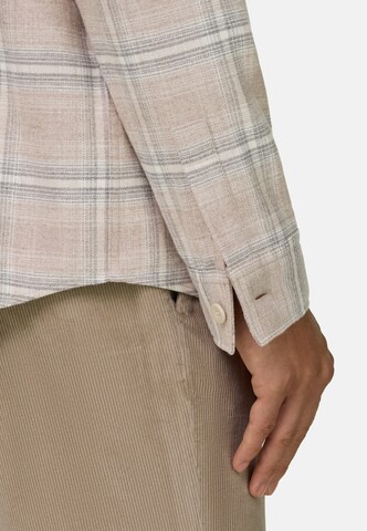 Boggi Milano Regular fit Overhemd in Beige: zijkant