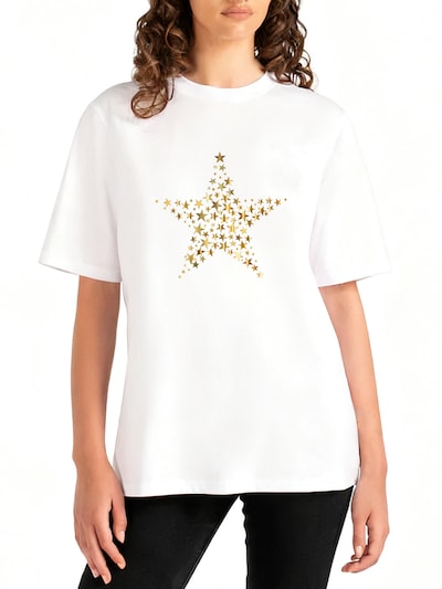GORHEY Shirt 'Women's Summer Crew Neck Short-Sleeve Leopard Star Print Basic Tees'‌ in weiß, Produktansicht