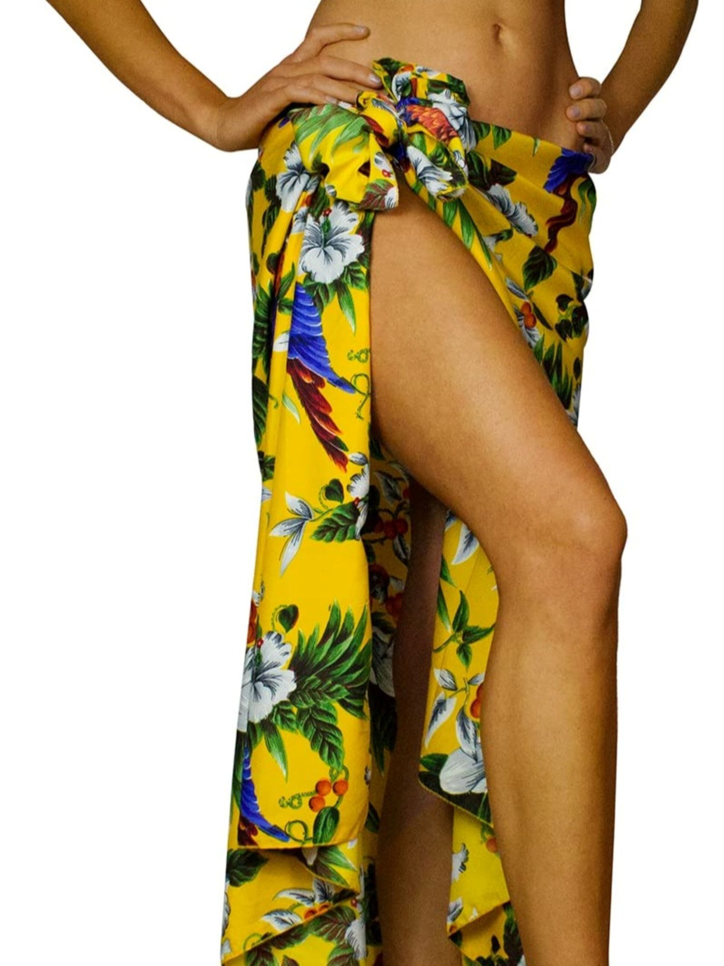 King Kameha Beach Towel 'Cherryparrot' in Yellow