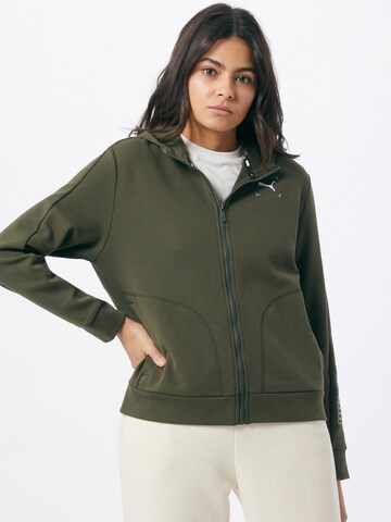 Veste de survêtement PUMA en vert : devant