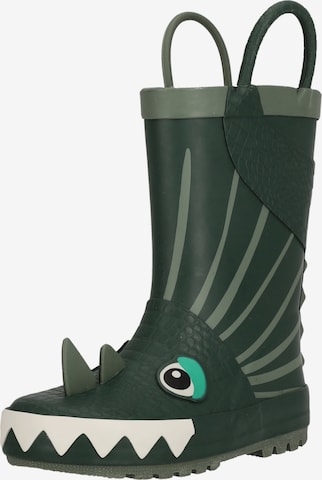 ZigZag Rubber Boots 'Rook' in Green: front