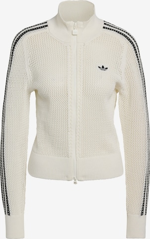 ADIDAS ORIGINALS Knit Cardigan 'Firebird' in White: front