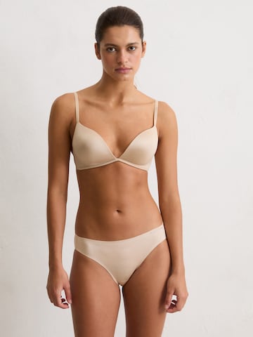 Marc O'Polo T-shirt BH ' Shiny Second Skin ' in Beige: voorkant